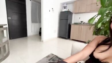 I warm up my stepbrother by watching a movie and he fucks me hard!