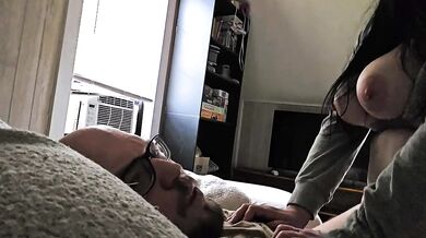 Beautiful Big Titty Dark Haired Girlfriend Gets Tits Sucked And A Deep Dripping Creampie
