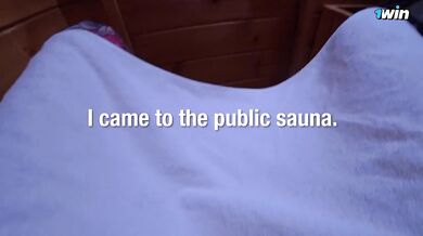 SAUNA ADVENTURE PT4: Horny milf sees my Big Dick and carefully jerks off