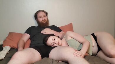 Step bro uses thick Perfect body step sister while watching tv