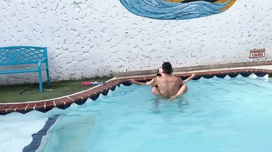 THE NEIGHBOR LEAVES HER HUSBAND AT HOME TO FUCK THE FIRST SEE IN THE POOL