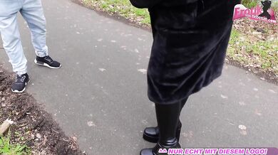 German big BBW milf persuaded to sex casting on the street