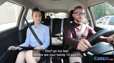 CZECH XXX - MILF driving instructor needs her PUSSY licked to calm her down