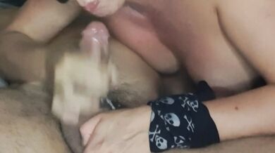 She milked my cock, swallowed it with very thirst, until she took cum in her mouth