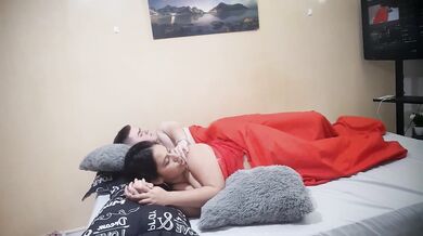 My stepsister's girlfriend enters my bedroom and wakes me up and asks me to fuck her.