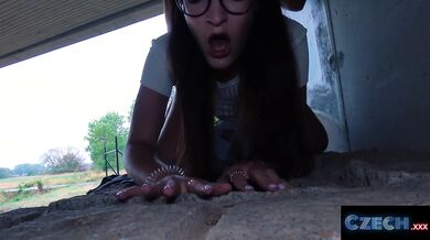 Czech XXX - Sweet ass Czech is fucked in public under a bridge