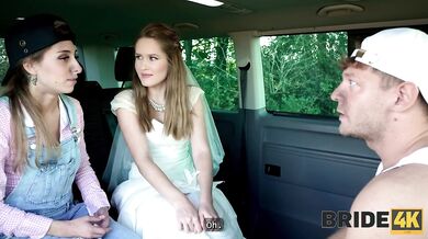 BRIDE4K. Slutty bride showed her perfect natural tits and pussy to strangers