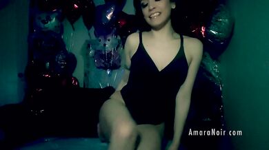 Amara Noir cam session short- sub burns his nuts w cig