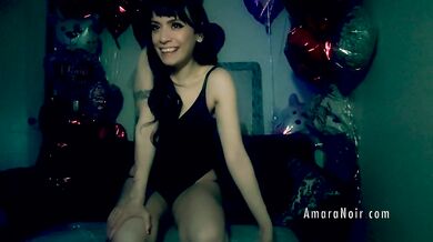 Amara Noir cam session short- sub burns his nuts w cig