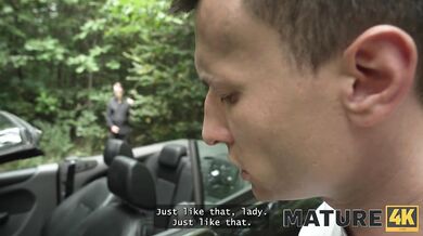 MATURE4K. Mature whore Texas Patti is fucking on top of her car in front of her husband