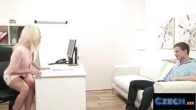 CzechXXX - The Blonde Casting Agent Needs to See this Cocky Guy Perform