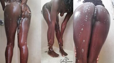 Ebony Caught In Shower, sexy body exposed!