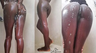 Ebony Caught In Shower, sexy body exposed!