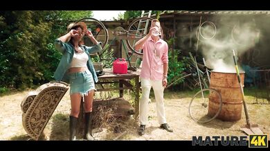 MATURE4K. Mature Czech is having fun outdoors