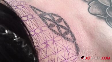 Janey Doe gets new ink and a face full of cum