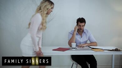 FAMILY SINNERS - Petite Blonde Gets Naughty With Her Aunt’s Husband And Takes A Deep Cock Ride