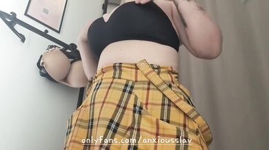 Busty MILF tries on bras for her big tits in public fitting rooms