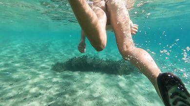 Naked swim at NUDIST BEACH Amateur NUDIST wife