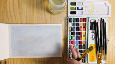 Painting a Landscape in watercolor part one real time