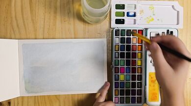 Painting a Landscape in watercolor part one real time