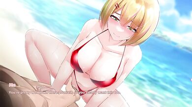 Public creampie on the beach