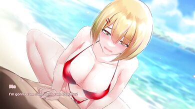 Public creampie on the beach