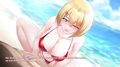 Public creampie on the beach