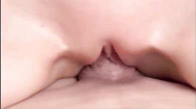 She rubs her pink pussy on my cock until she makes me cum!