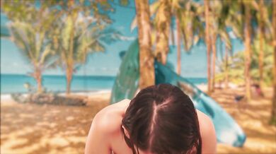 Nude beach role play sex. POV BJ and cowgirl ride