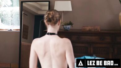 LEZ BE BAD - Submissive Babe Ashley Lane In Leash Gets STRAP-ON DOMINATED By Femdom Victoria Voxxx