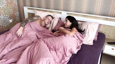Cuckold licks her pussy after the members fucked her in front of him