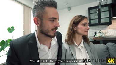 MATURE4K. Surprise threesome...With our mature and horny neighbour