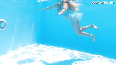 Underwater swimming with the most charming model