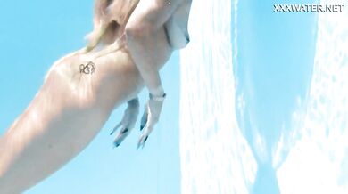 Underwater swimming with the most charming model