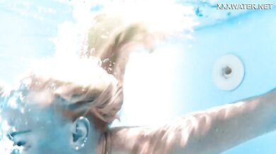 Underwater swimming with the most charming model