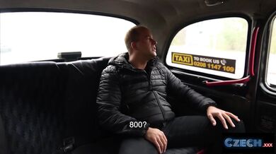 CZECH XXX - Hot Blonde Taxi Driver with Hugh BOOBS gets Pussy Licking Orgasms
