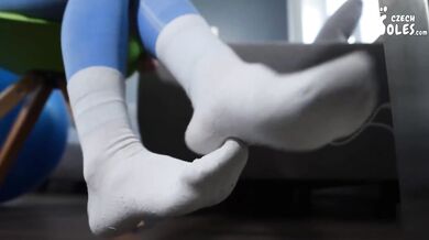 Dirty socks girls from Czech Soles (foot worship, foot smelling, worn socks, sexy feet, soles)