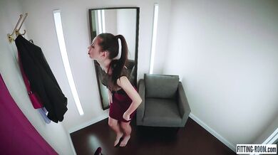 FITTING-ROOM Asia secretary is ready to do anything to be fucked