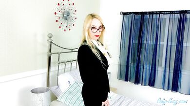 Lady Lucy Gresty Hot Blonde Milf in Suit & Retro Bra Really Wants the Job