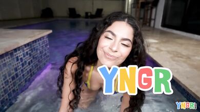 YNGR - Angel Gostosa Gets Fucked Poolside And Takes A Facial