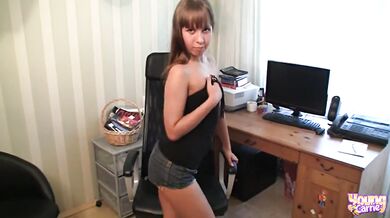 Young carrie goes solo touching herself