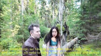 couple fucking anal in public forest
