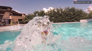 Irina Poplavok blonde pornstar in the pool