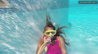 Irina Poplavok blonde pornstar in the pool