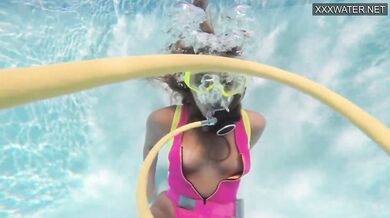 Irina Poplavok blonde pornstar in the pool
