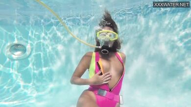 Irina Poplavok blonde pornstar in the pool