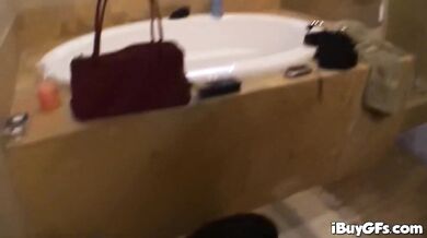 Busty blonde strips off to get nasty