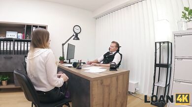 LOAN4K. Czech girl with huge boobs is sucking clerk’s big cock in his office