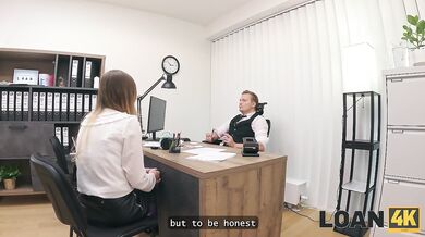 LOAN4K. Czech girl with huge boobs is sucking clerk’s big cock in his office
