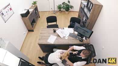 LOAN4K. Czech girl with huge boobs is sucking clerk’s big cock in his office